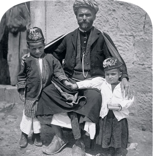 keystone view company, father and children, ramallah, courtesy dan kyram