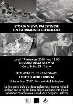 storia visiva palestinese, 17/9/2018