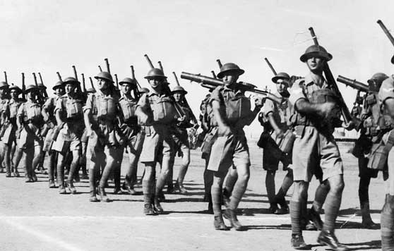 lazar dunner, jewish soldiers marching, 1941, jnf archive