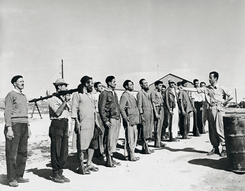 david harris, weapons training for new immigrants from north africa, , moshav harovit, 1951, courtesy the harris family
 