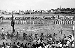 unknown photographer, batsa stadium, yaffa (today blumfield stadium, jaffa), undated (probably 1940s)
material looted from the office of rashid haj ibrahim, head of the national committee, haifa
israel defence force and ministry of defense archive
according to the archive, since november 2002 an opinion by the attorney general to allow the use of 
seized material in these archive files is in effect 
