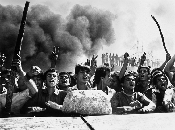 anat saragusti, umm al-fahm, demonstration protesting the visit of knesset member meir kahana
who advocated ''encouraging the palestinian residents to emigrate to arab countries,'' august 29th, 1984